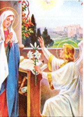 Der Ezrengel Gabriel bringt Gottes Botschaft zu Maria.