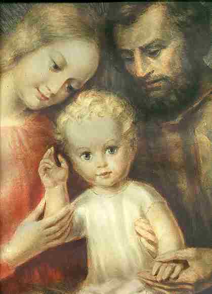 Der Hl. Josef ist der von Gott erwhlte, der Maria, die Magd des Herrn und den Sohn Gottes auf der Erde behten, beschtzen und versorgen soll. Sie bilden die Heilige Familie, das Abbild der heiligsten Dreifaltigkeit auf Erden.