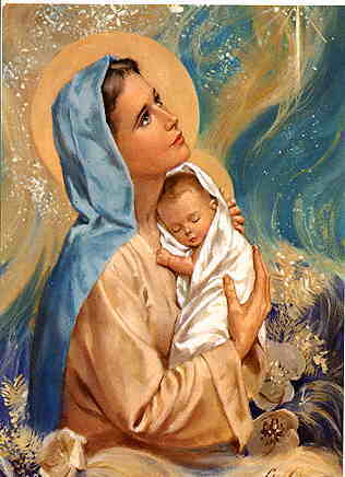 Maria, demtig - gehorsam, dienst sie Gott ihrem Herrn. Sie gehrt ihm allezeit. Sie opfert den Sohn, den sie vom Heiligen Geist empfangen hat - dem himmlischen Vater auf und dient ihm in Ewigkeit.